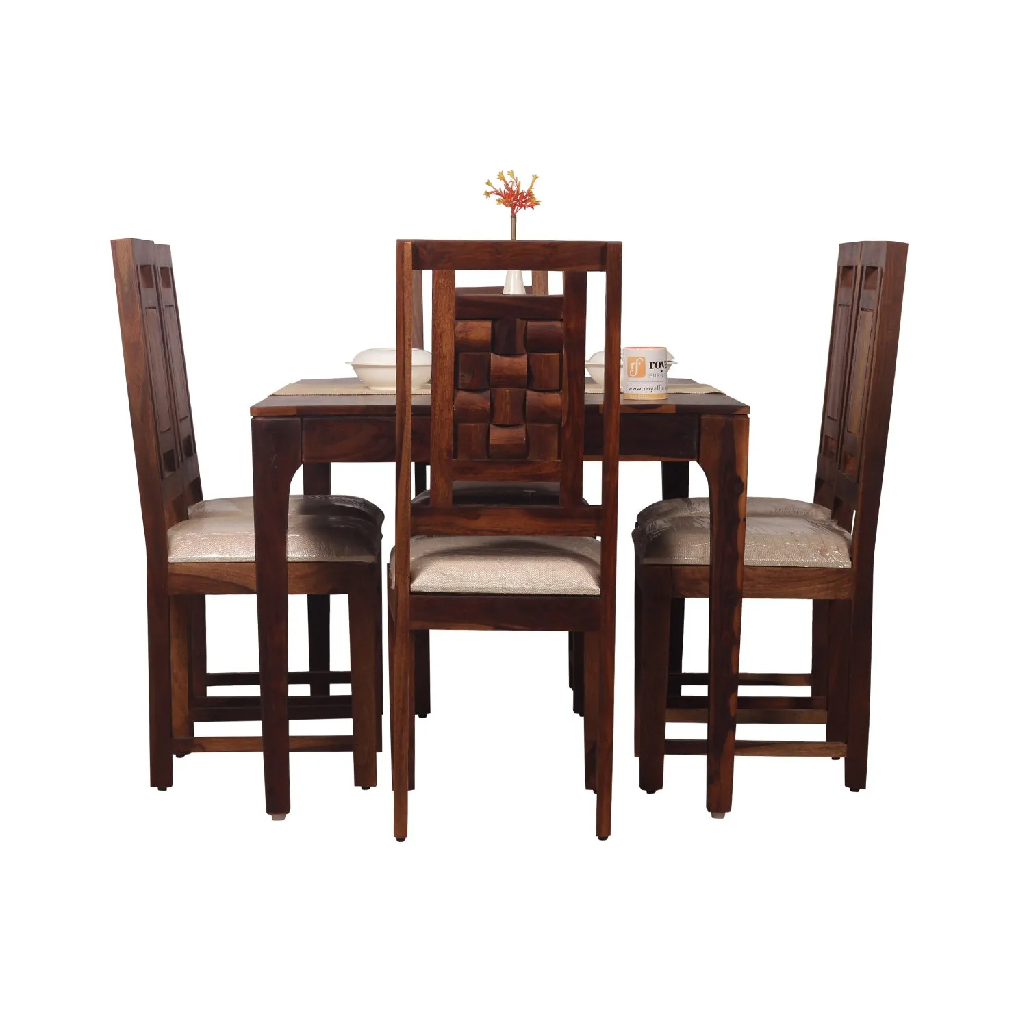 Royal Finish CuisineCraft Nivora 6 Chair Dining Set in Natural Colour sheesham dining table image 10