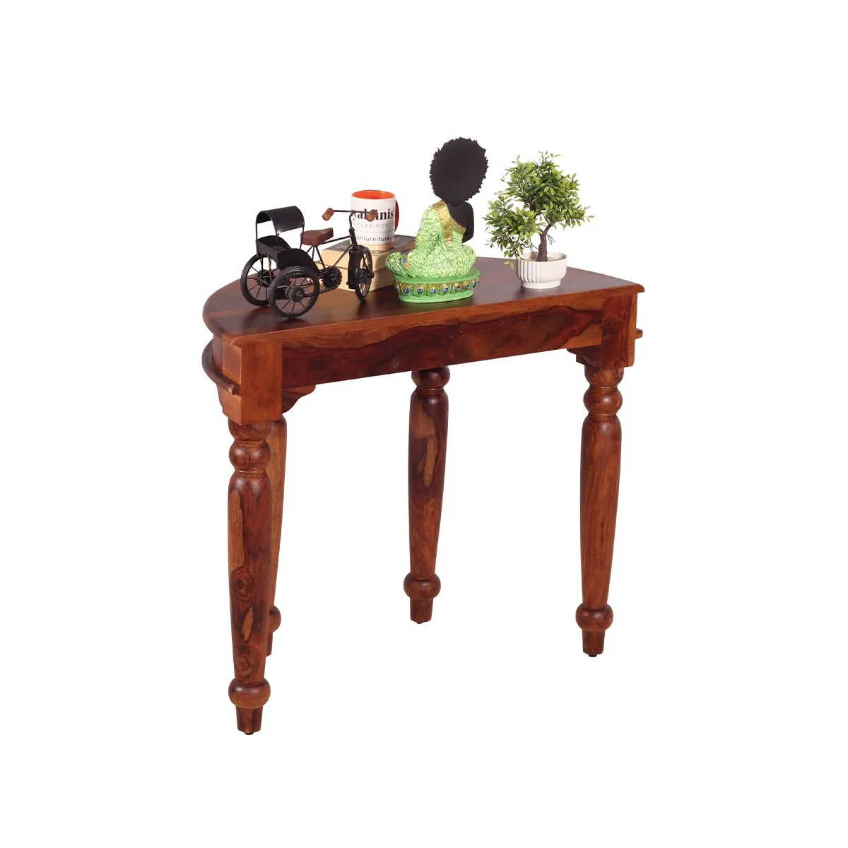 Royal Finish Crescent Console table in Natural Colour in Sheesham Wood sheesham wood furniture image 10