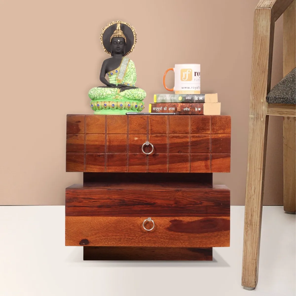 Royal Finish Moderna Bedside Table In Furniture Sheesham Wood