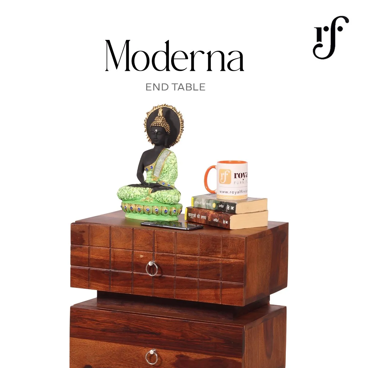 Royal Finish Moderna Bedside Table In Furniture Sheesham Wood sheesham wood bed image 9