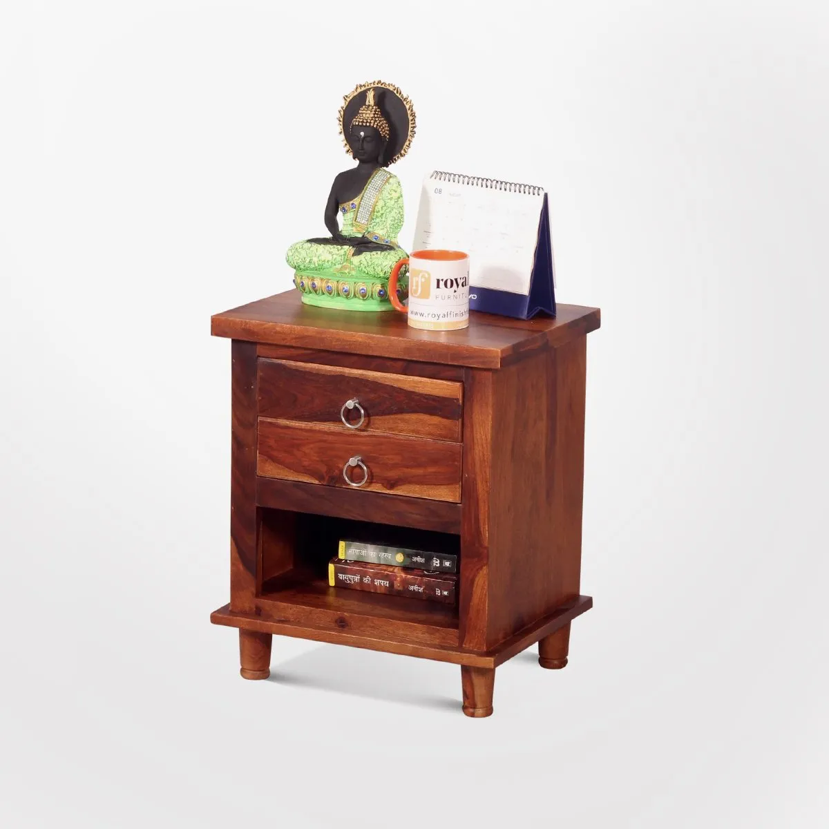 Royal Finish Santo Bedside Table In Furniture Sheesham Wood