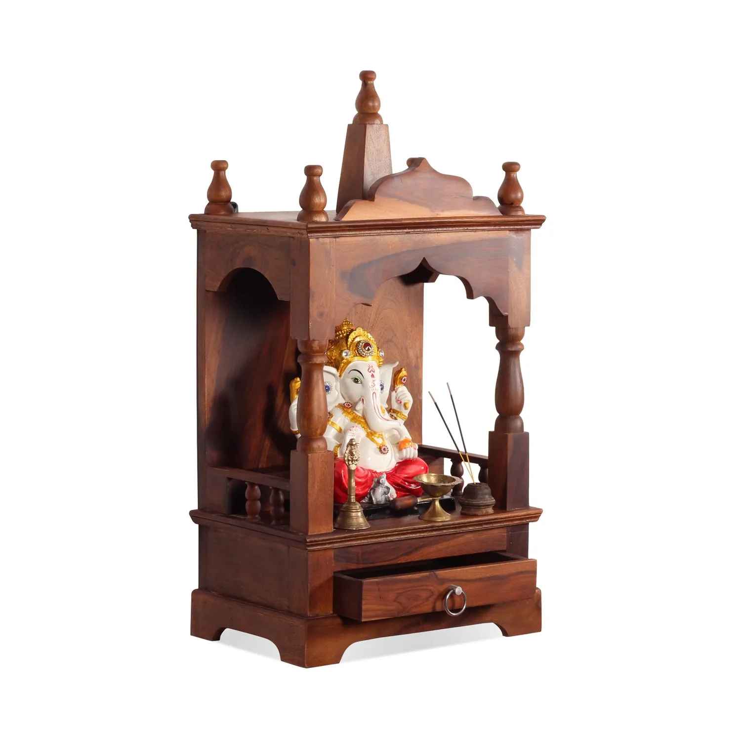 Royal Finish Savour Mini Temple without Door in Sheesham Wood with Matte Finish sheesham wood furniture image 5