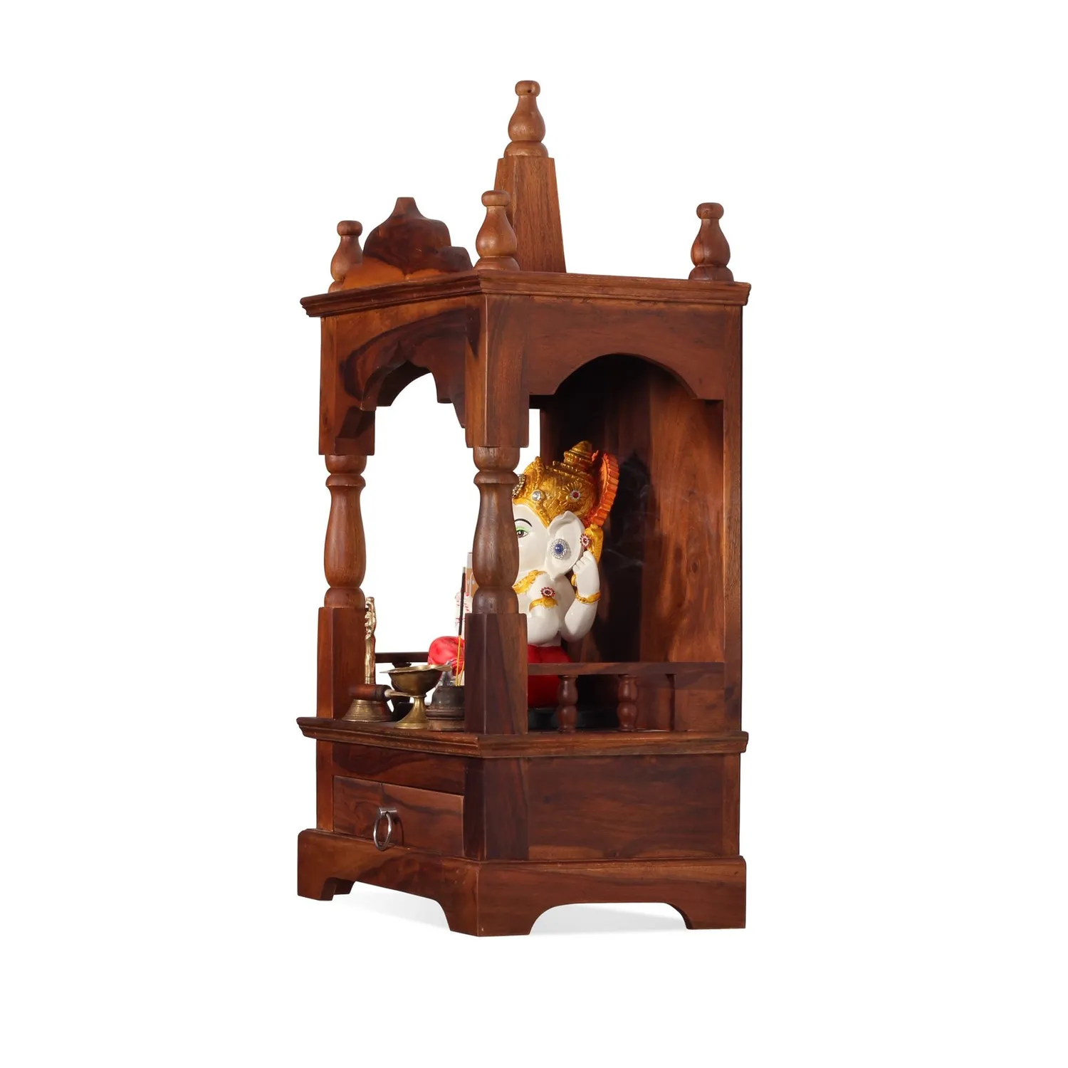 Royal Finish Savour Mini Temple without Door in Sheesham Wood with Matte Finish sheesham wood furniture image 11