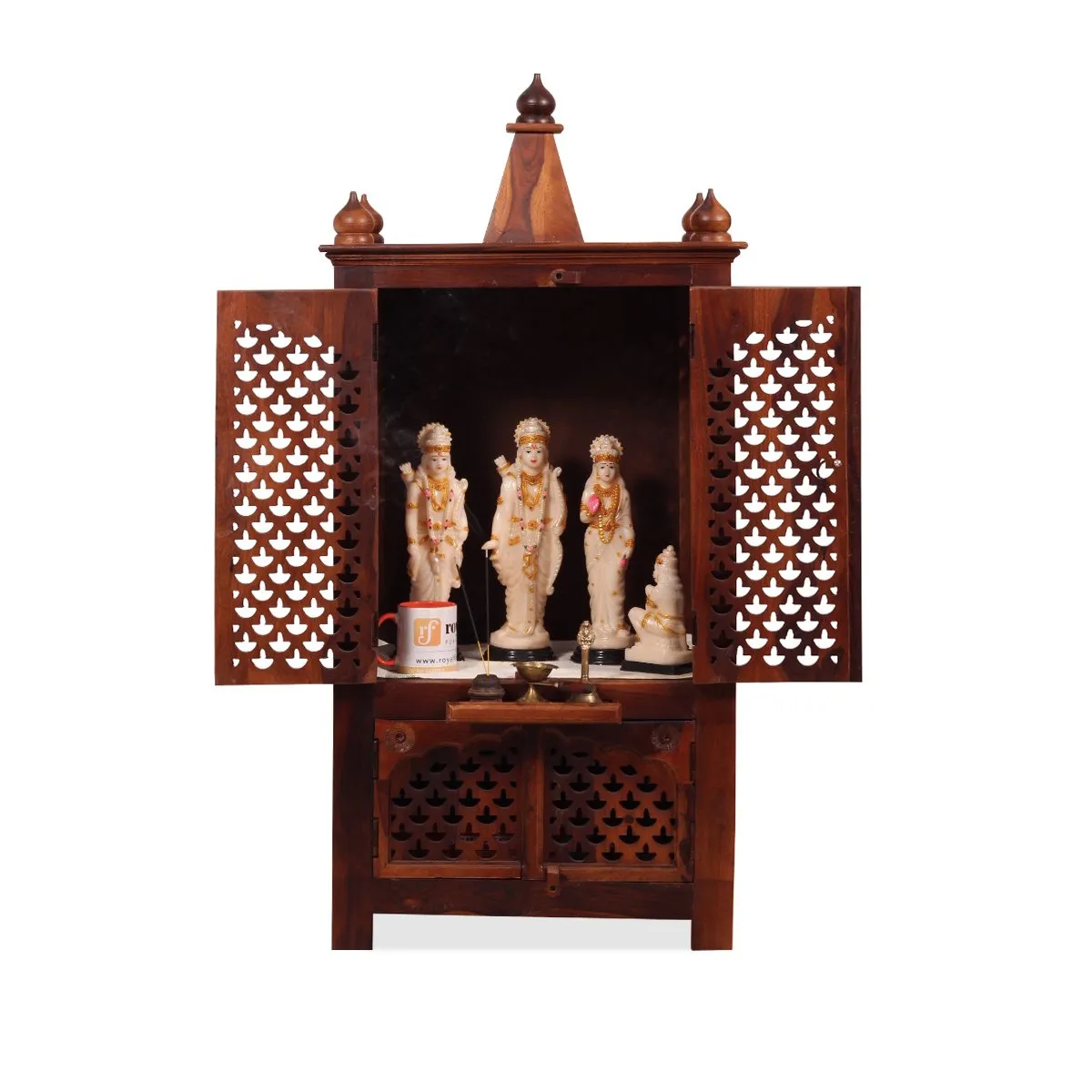 Royal Finish Carvo Temple with Door in Sheesham Wood with Matte Finished sheesham wood furniture image 5