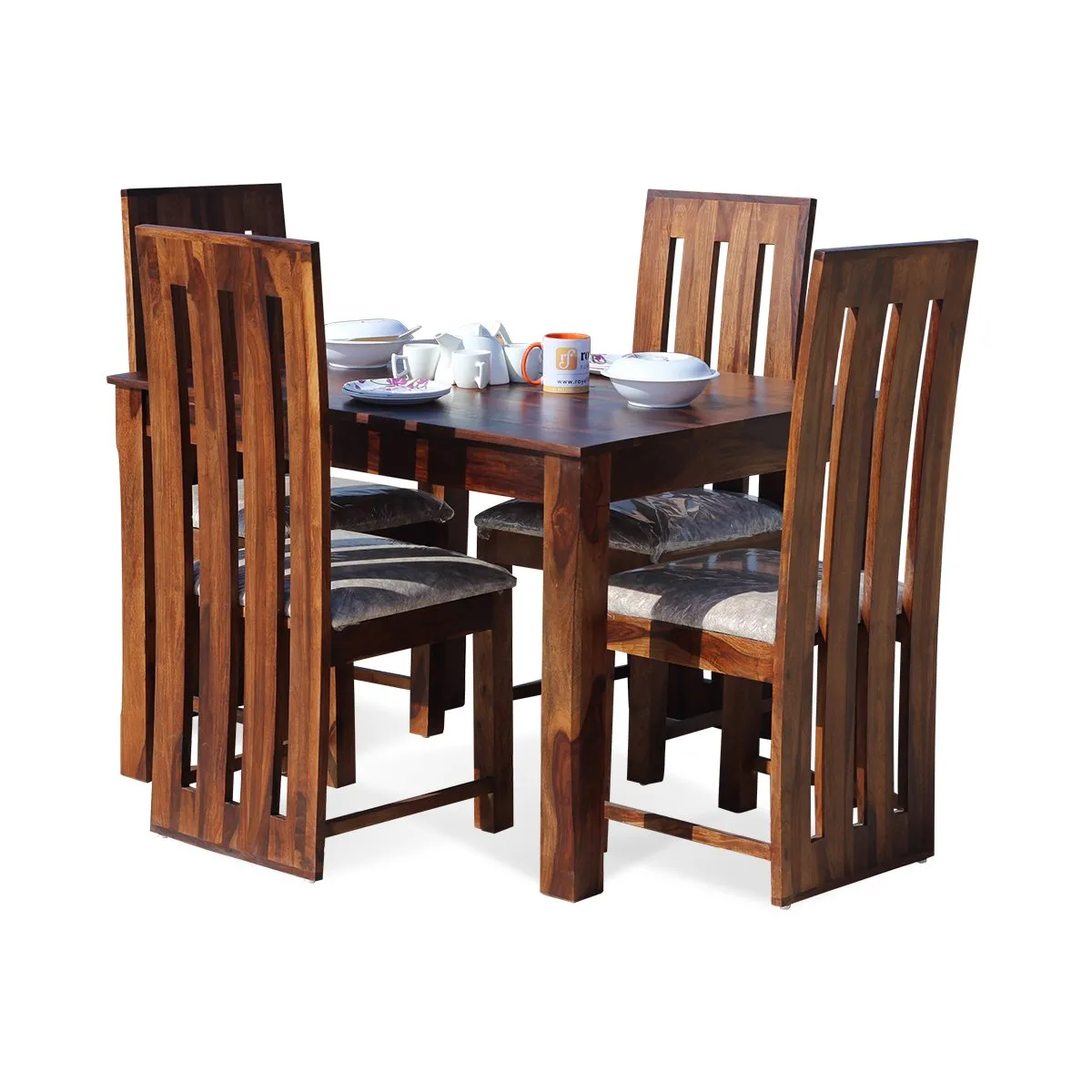 Royal Finish Bentwood 4 Seater Dining Set in Natural Furniture Sheesham Wood sheesham dining table image 4
