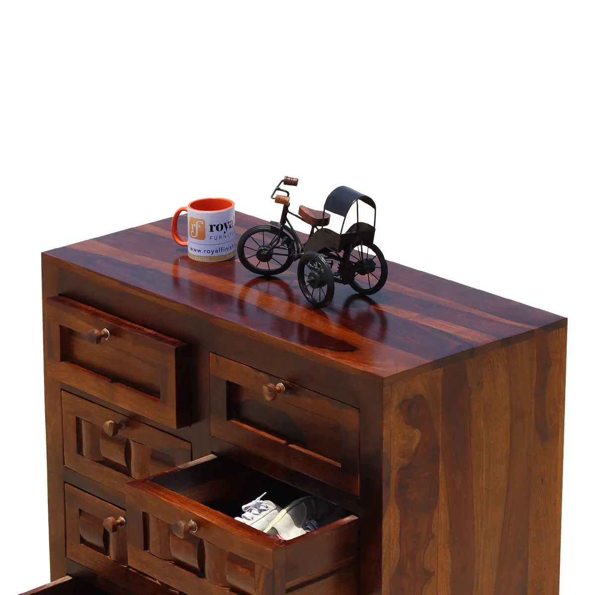 Royal Finish Modern Nivora Chest of Drawer in Sheesham Natural Colour sheesham wood furniture image 8