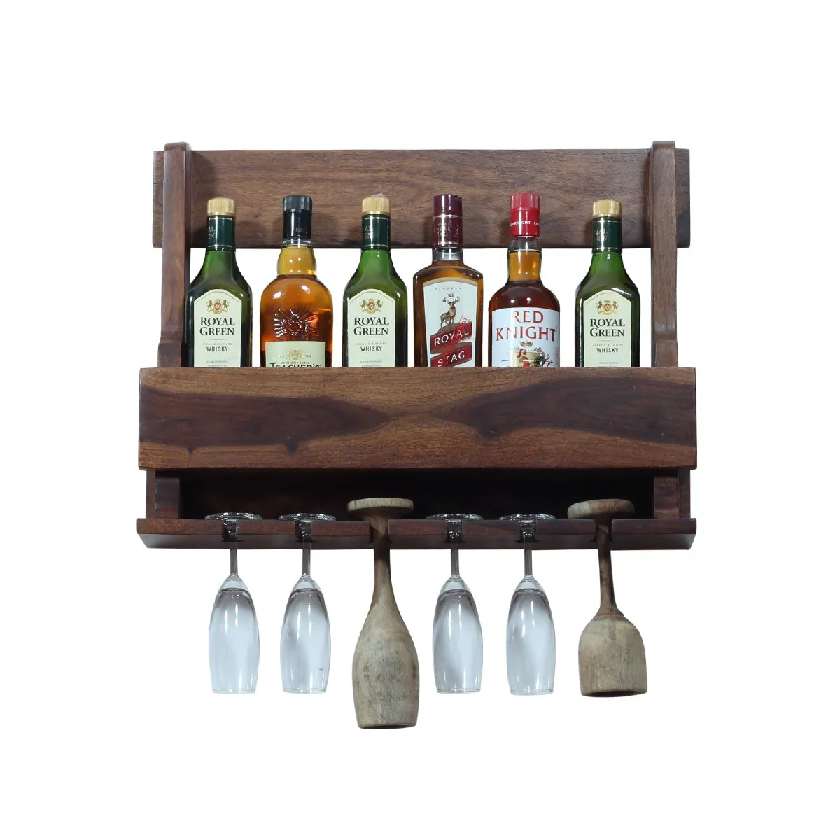 Royal Finish Furlanko Mini Bar in sheesham in Natural colour(Without Plateform) wooden bar cabinet image 5