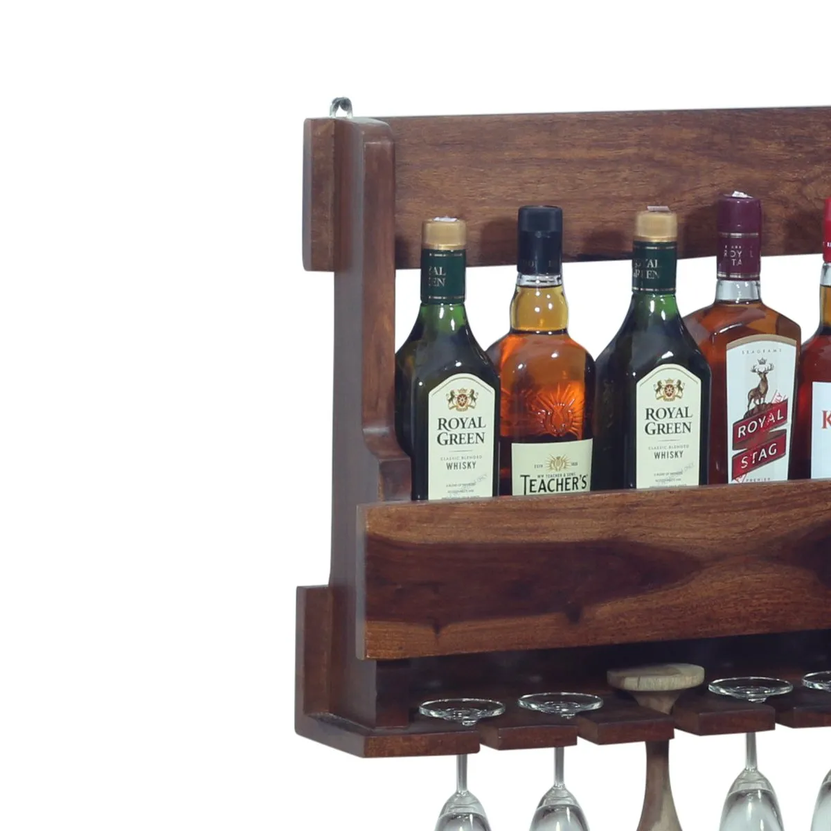 Royal Finish Furlanko Mini Bar in sheesham in Natural colour(Without Plateform) wooden bar cabinet image 8