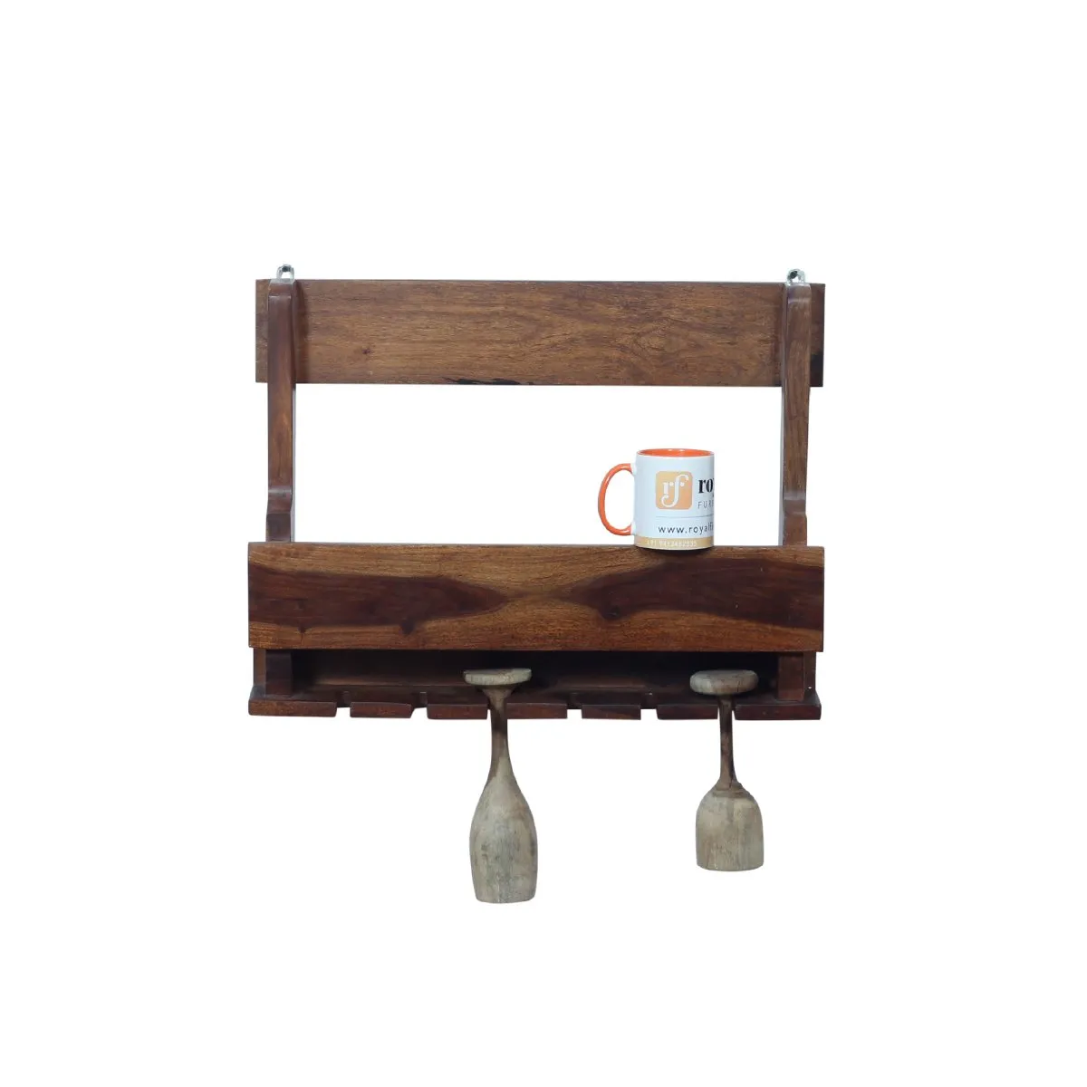 Royal Finish Furlanko Mini Bar in sheesham in Natural colour(Without Plateform) wooden bar cabinet image 9