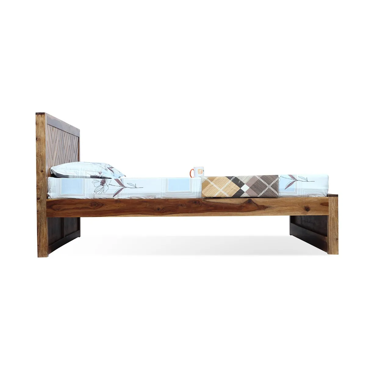 Royal Finish Vesto King Without Storage Bed In Solid Sheesham Wood sheesham wood bed image 11