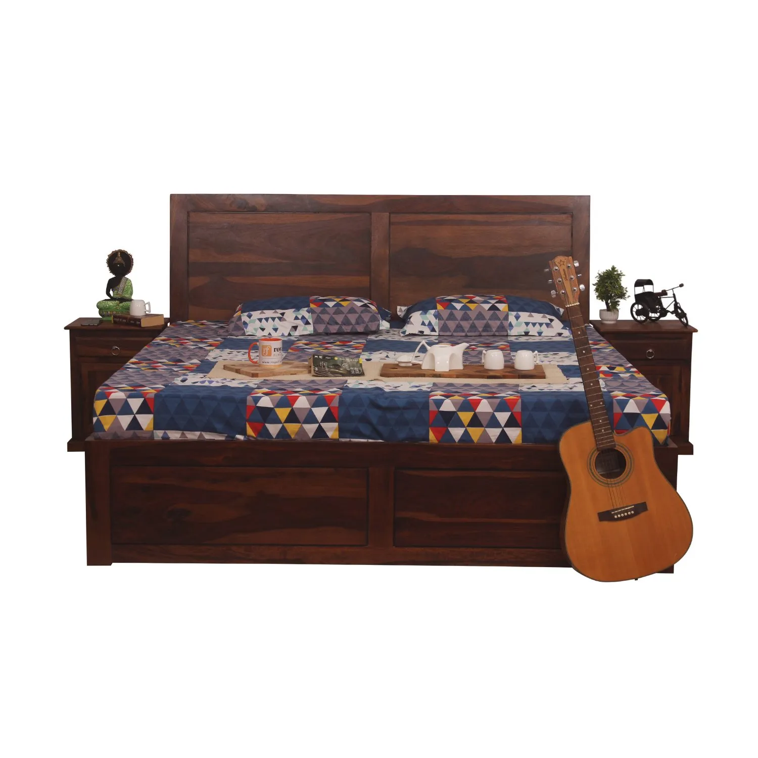Royal Finish Simpaley King Storage Bed In Solid Sheesham Wood sheesham wood bed image 9