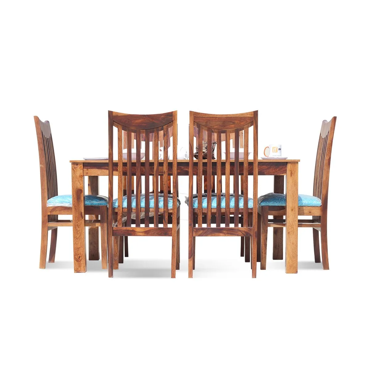 Royal Finish Serene 6 Seater Dining Set in Natural Premium Furniture sheesham dining table image 6