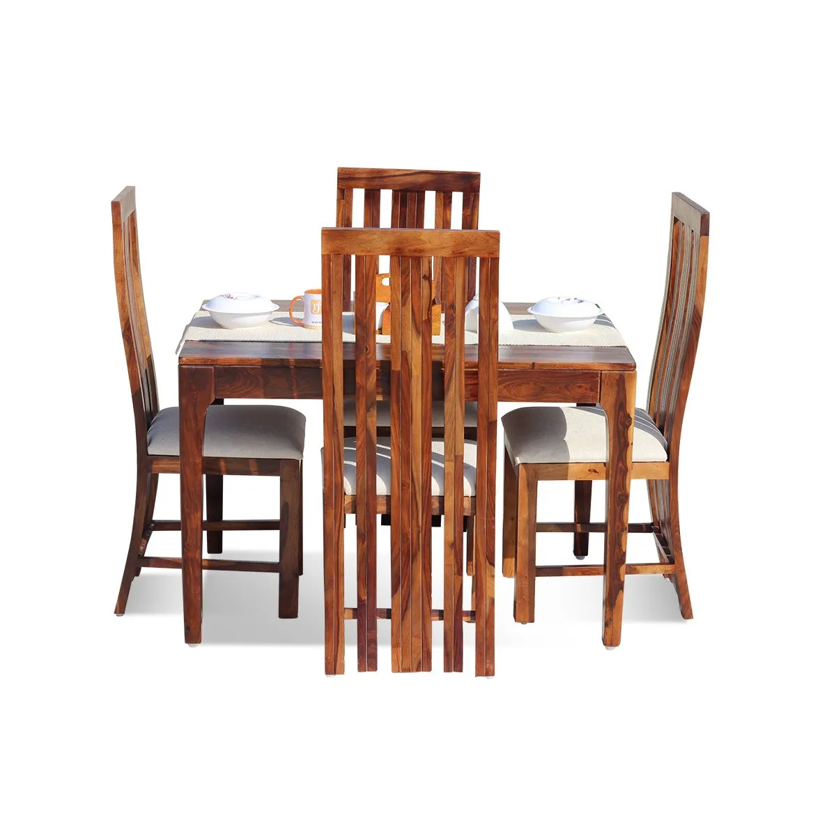 Royal Finish Hectro 4 Seater Dining Set in Natural Furniture Sheesham Wood sheesham dining table image 5