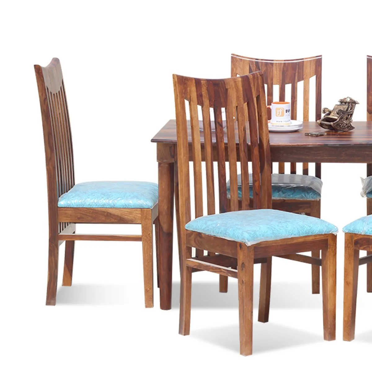 Royal Finish Deco 6 Seater Dining Set in Natural Premium Furniture Sheesham Wood sheesham dining table image 11