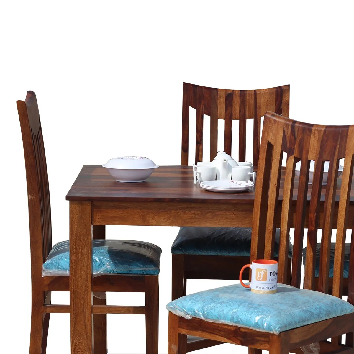 Royal Finish Serene 4 Seater Dining Set in Natural Furniture Sheesham Wood sheesham dining table image 12