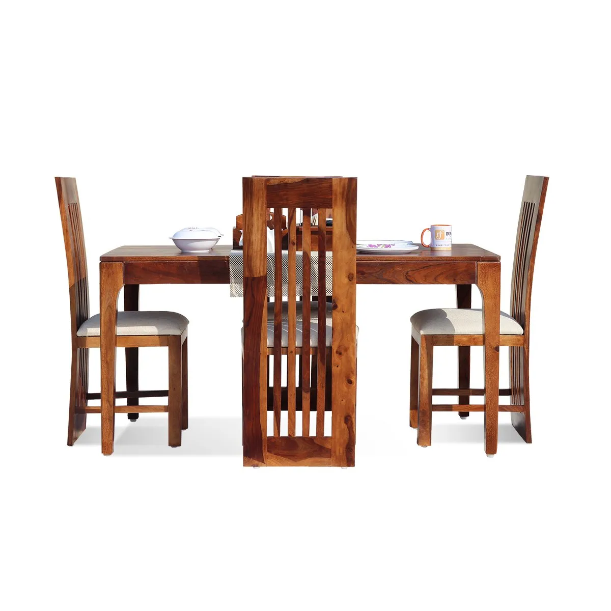 Royal Finish Selope 4 Seater Dining Set in Natural Furniture Sheesham Wood sheesham dining table image 7