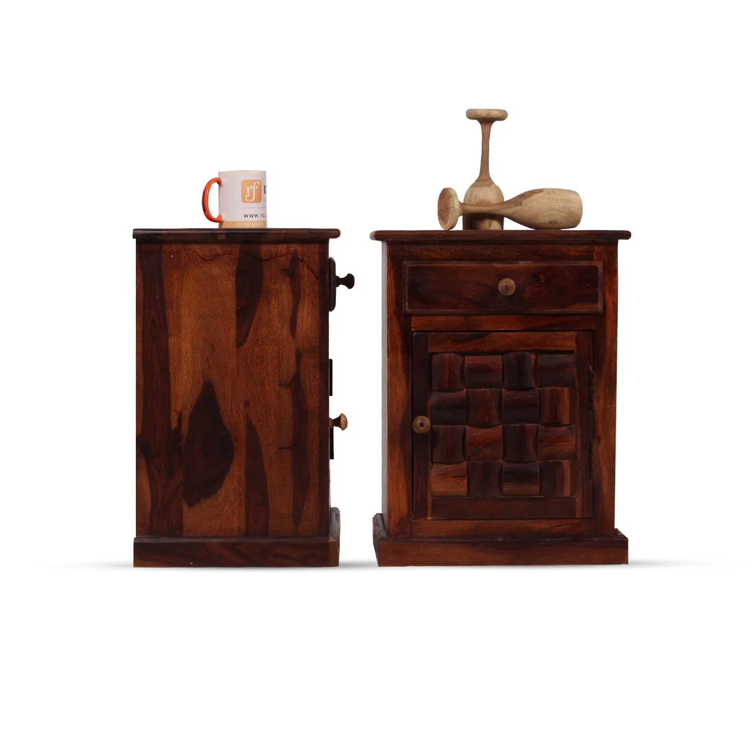 Royal Finish Nivora Double Bedside Table In Furniture Sheesham Wood sheesham wood bed image 5