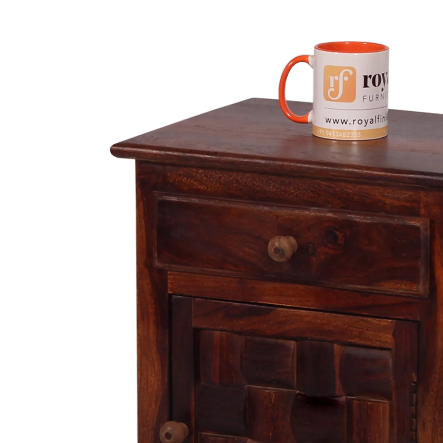 Royal Finish Nivora Double Bedside Table In Furniture Sheesham Wood sheesham wood bed image 11