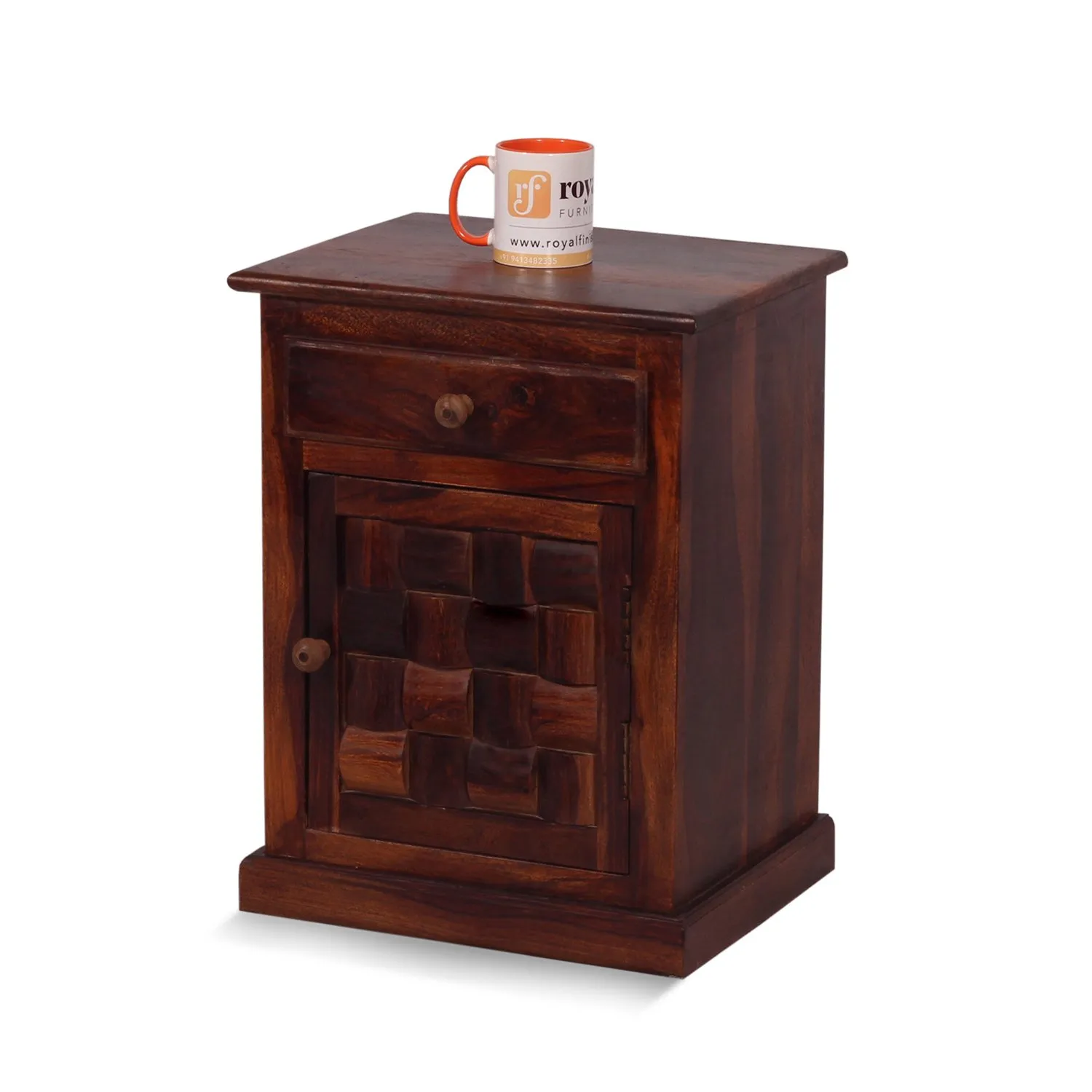 Royal Finish Nivora Bedside Table In Furniture Sheesham Wood sheesham wood bed image 8