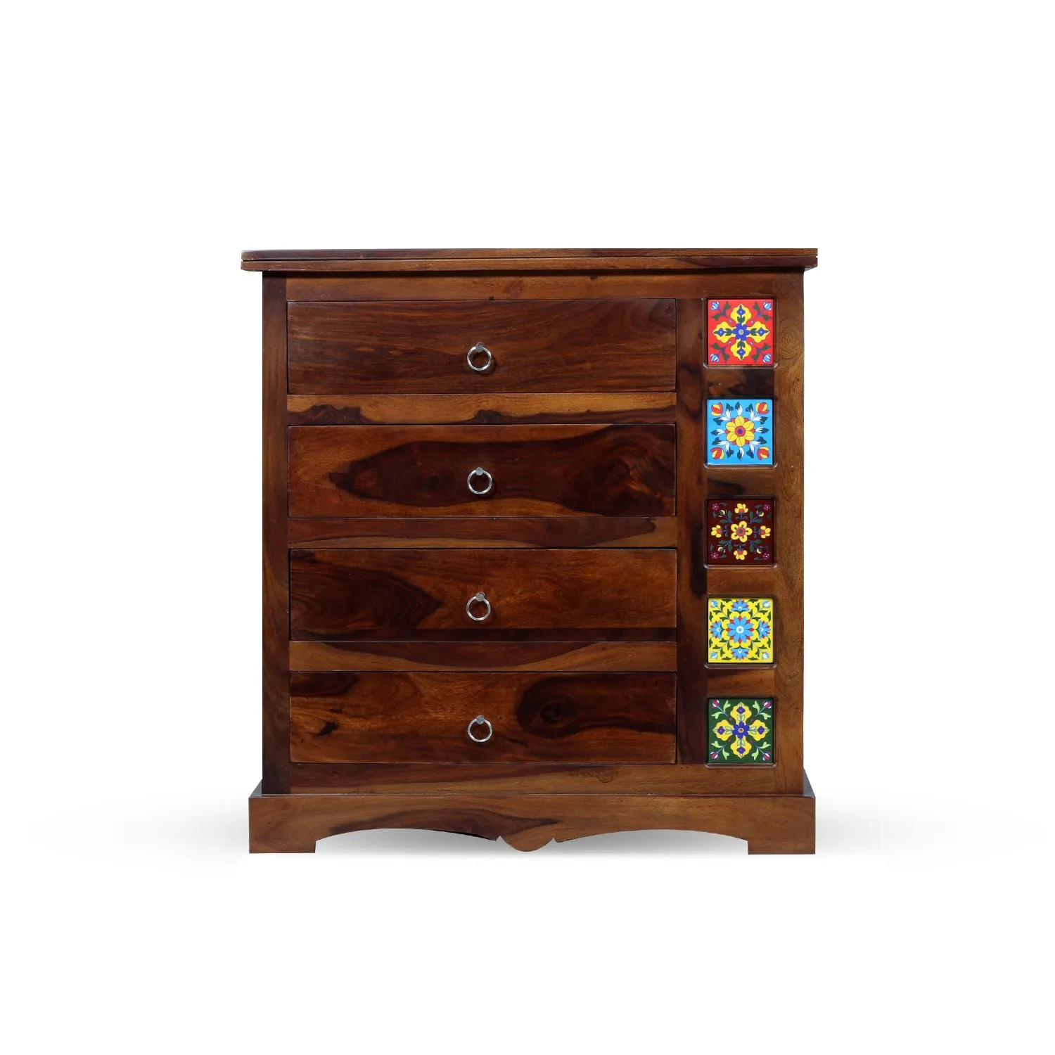 Royal Finish Hosh Tielac Chest of Drawer in Sheesham Natural Colour,Matte Polish sheesham wood furniture image 7