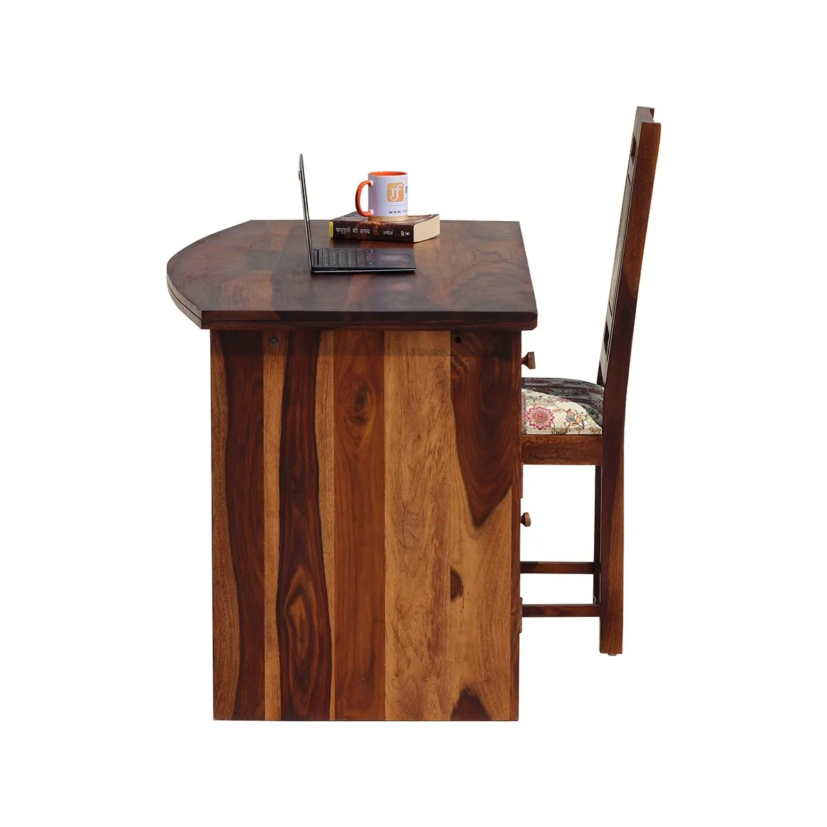 Royal Finish Nivora Office Table With Chair in Natural Honey With Matte Finished sheesham wood furniture image 8