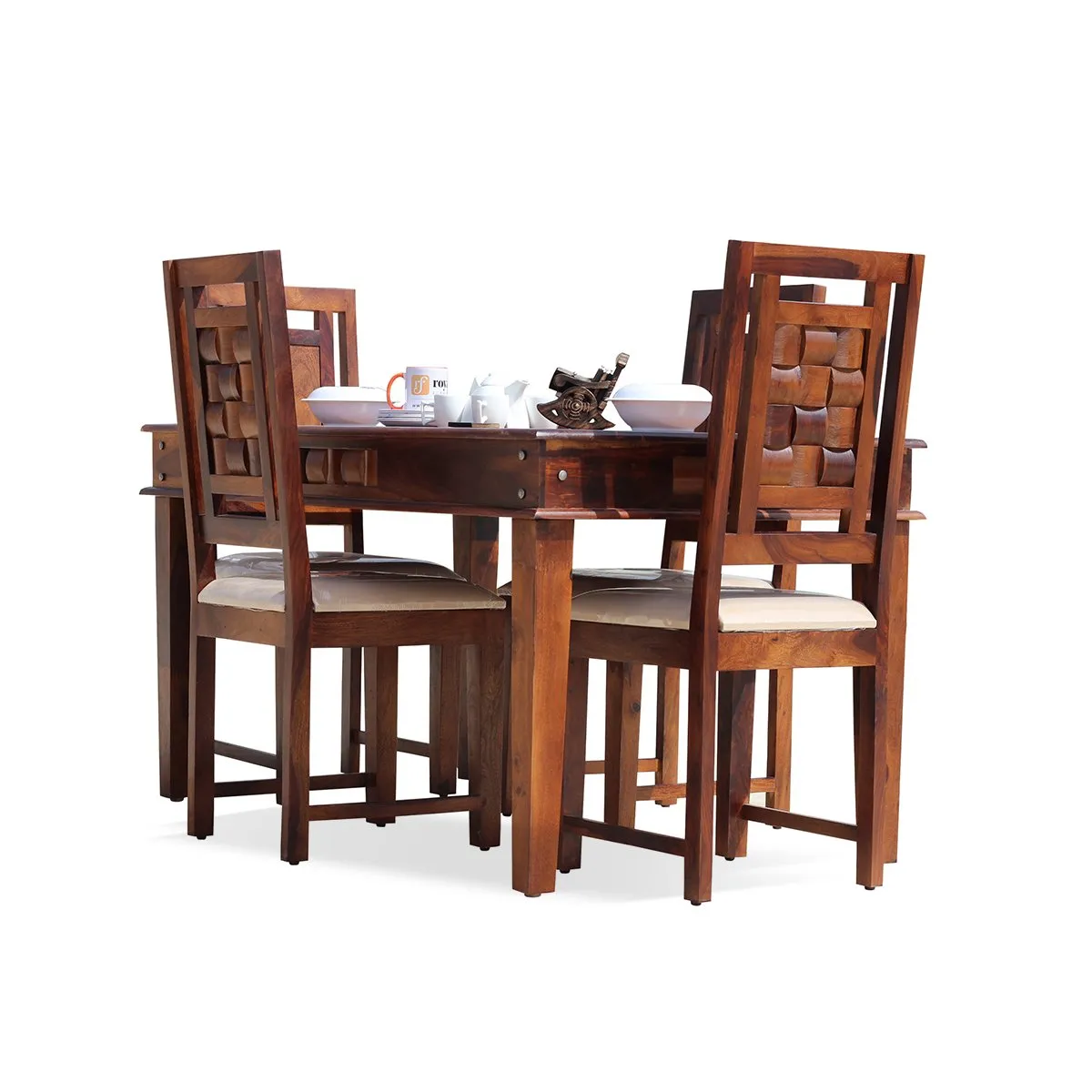 Royal Finish Nivora Moderna Dining in Sheesham with Natural Color Matte Finished sheesham dining table image 6