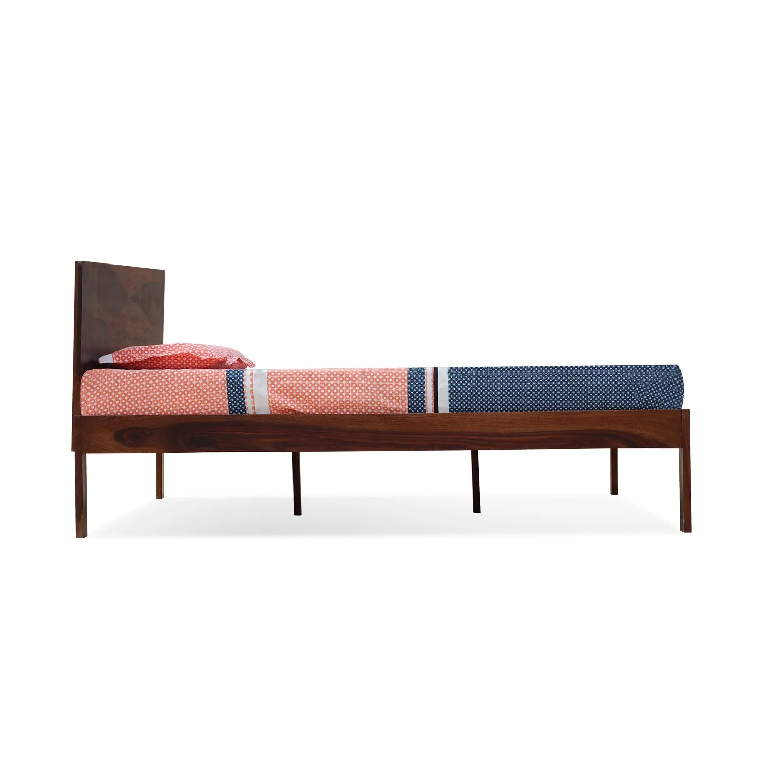 Royal Finish Upexico Queen Size Without Storage Bed In Solid Sheesham woo sheesham wood bed image 7