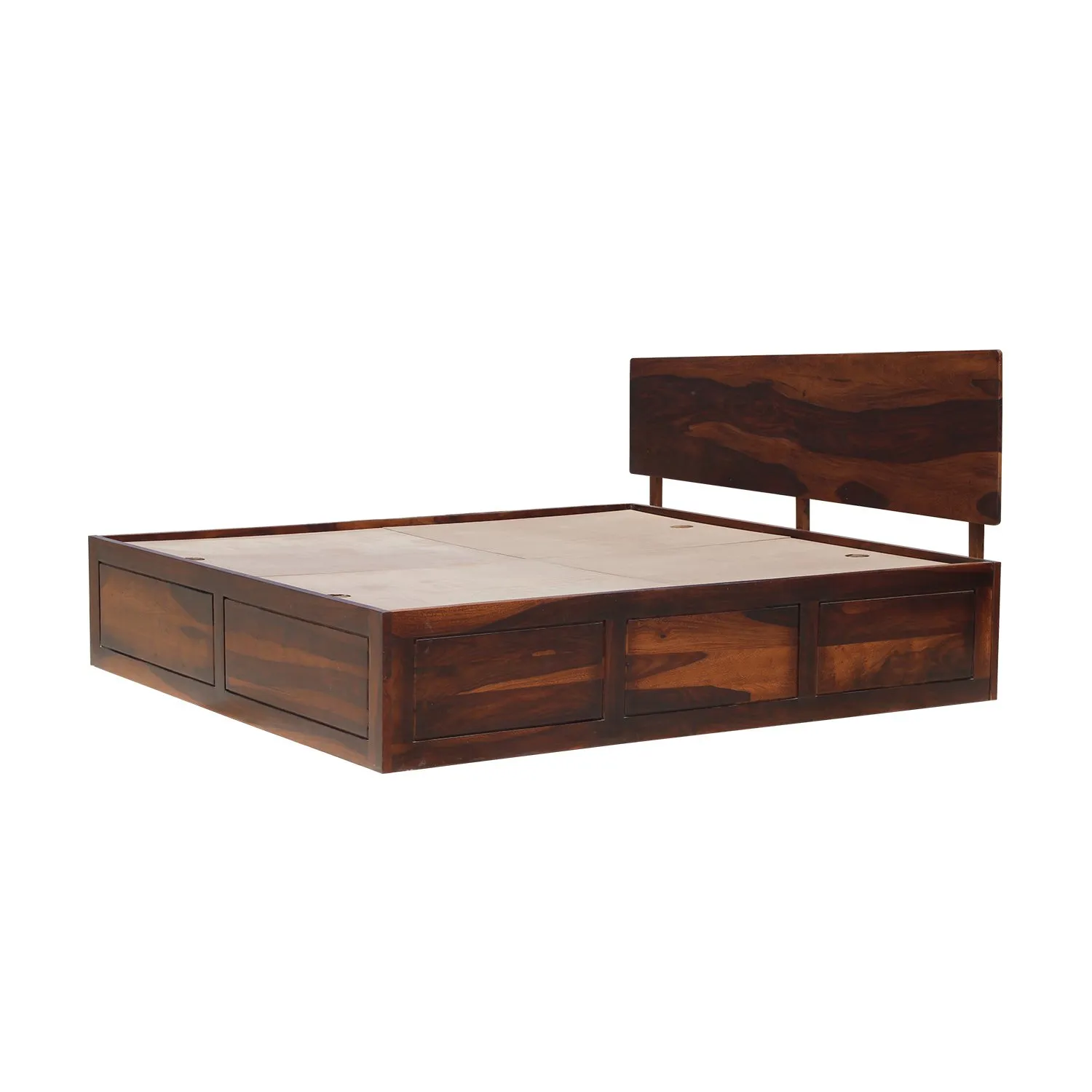 Royal Finish Alfriko Queen Size Storage Bed In Solid Sheesham wood sheesham wood bed image 6