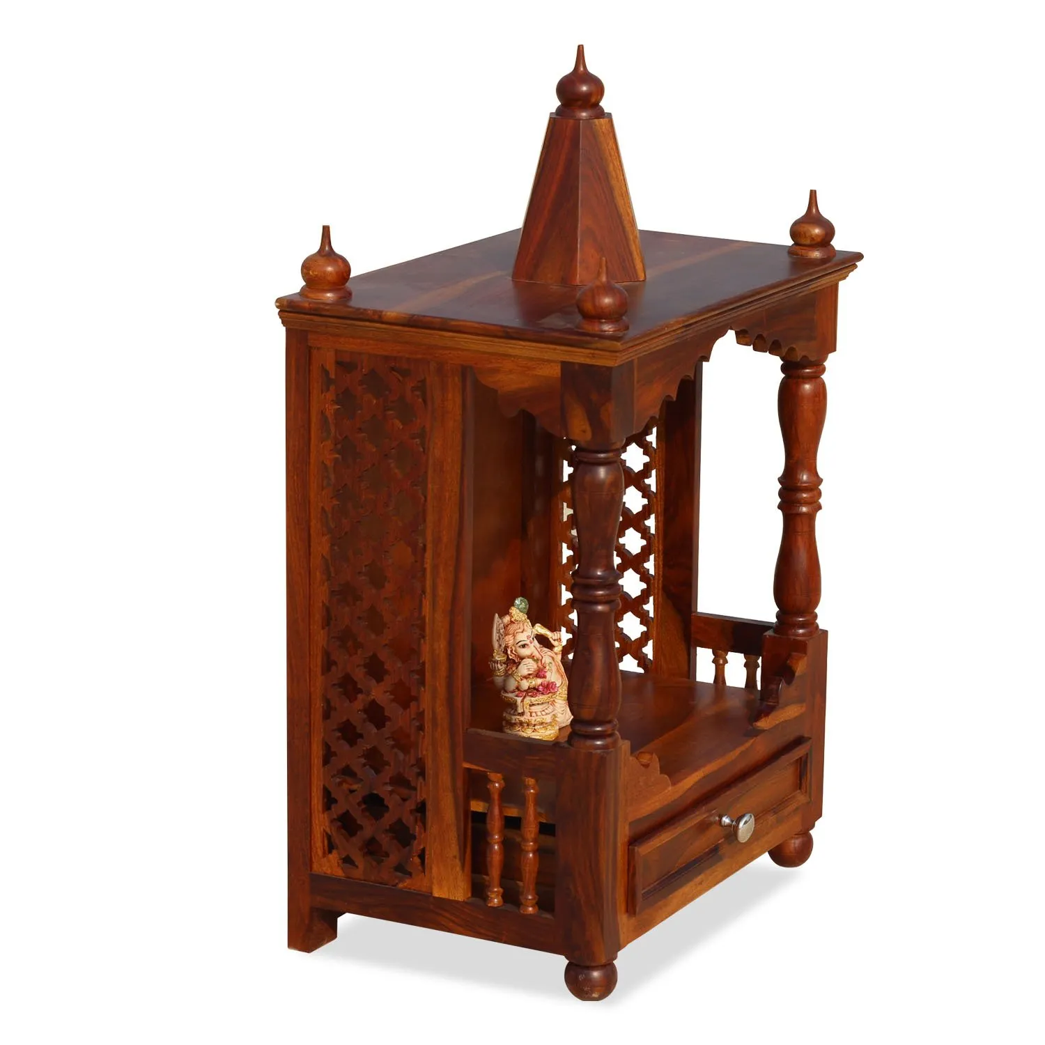 Royal Finish Presso Solidwood Mandir Or Temple in Premium Furniture Sheesham sheesham wood furniture image 4