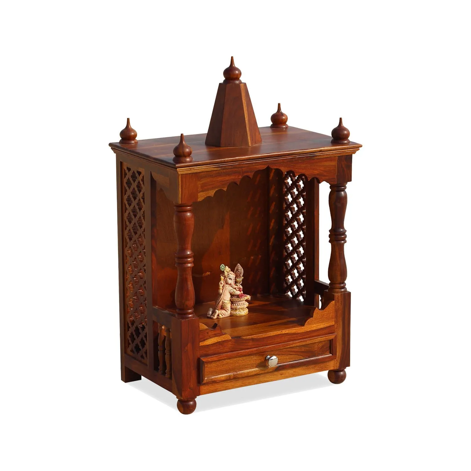 Royal Finish Presso Solidwood Mandir Or Temple in Premium Furniture Sheesham sheesham wood furniture image 7