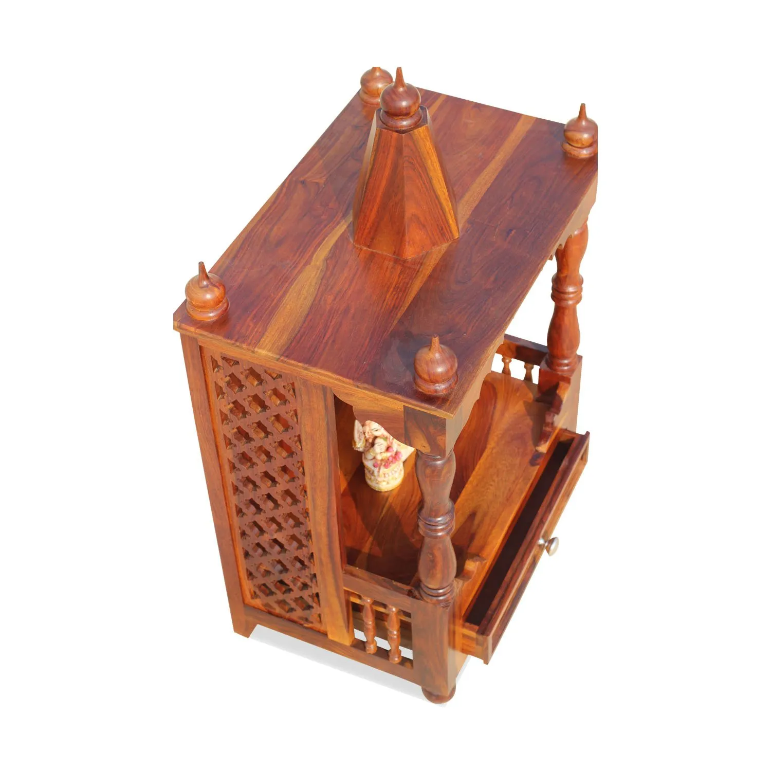 Royal Finish Presso Solidwood Mandir Or Temple in Premium Furniture Sheesham sheesham wood furniture image 8