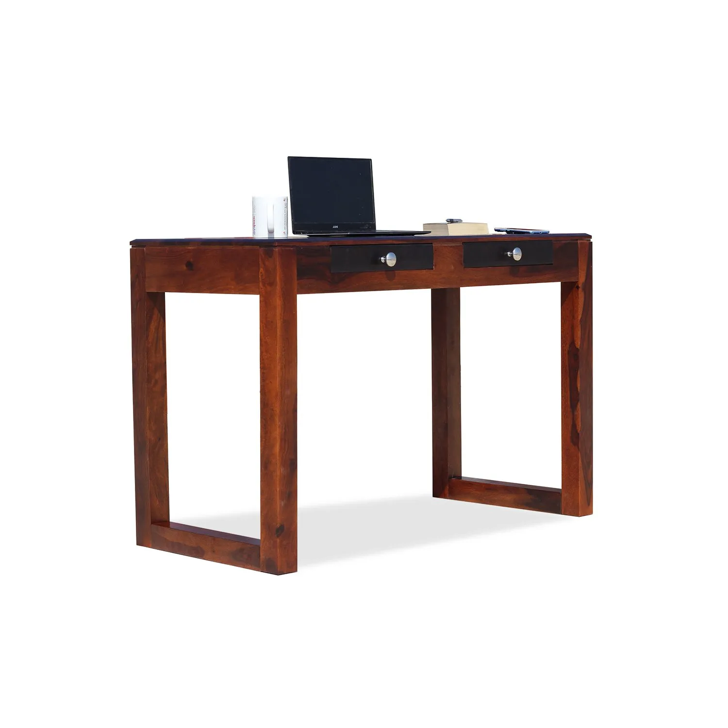 Royal Finish Two Drawer Vincent Minimal Study Table in Funriture Sheesham Wood wooden study table image 3
