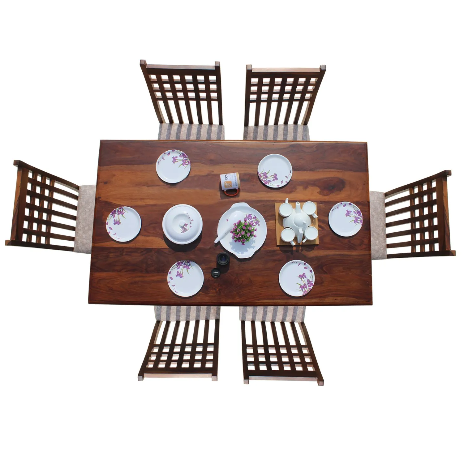 Royal Finish Dali 6 Seater Dining Set in Natural Premium Furniture Sheesham Wood sheesham dining table image 7