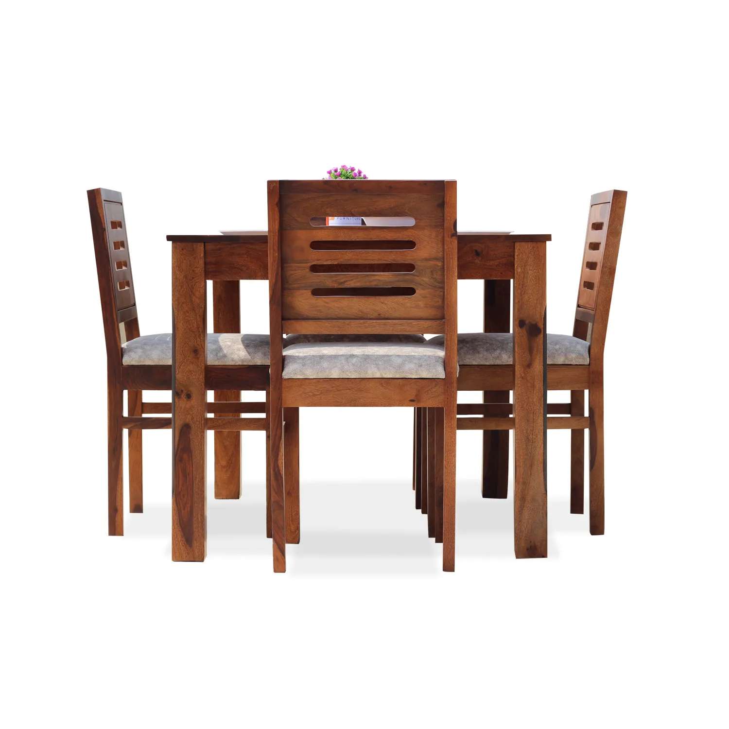 Royal Finish Ecko 4 Seater Dining Set in Natural Premium Furniture Sheesham Wood sheesham dining table image 4