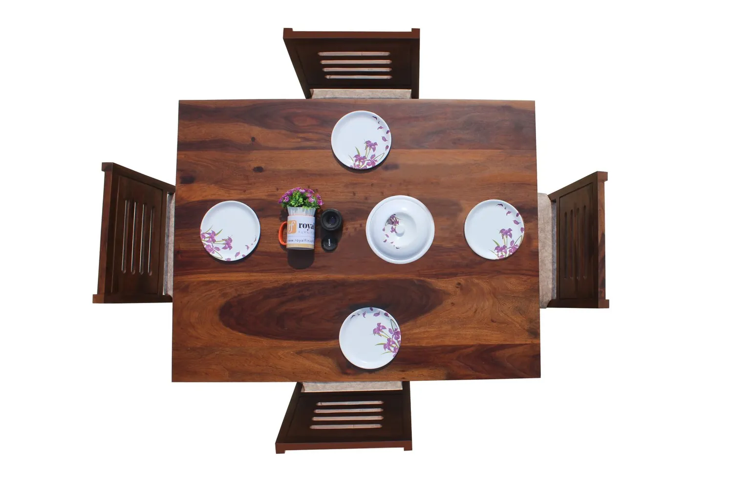 Royal Finish Ecko 4 Seater Dining Set in Natural Premium Furniture Sheesham Wood sheesham dining table image 7