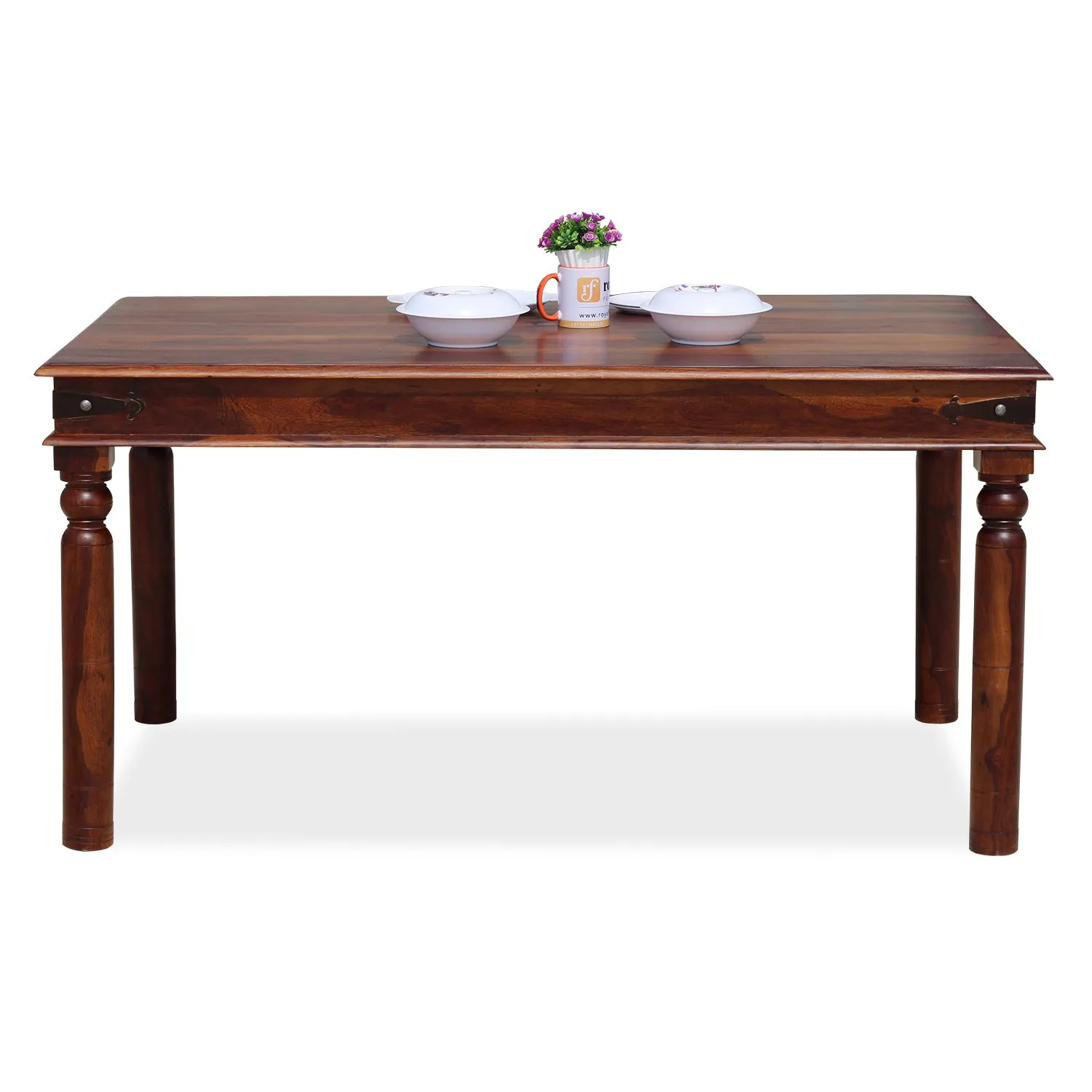 Royal Finish Ecko 6 Seater Classic Dining Set in Natural Furniture Sheesham Wood sheesham dining table image 9