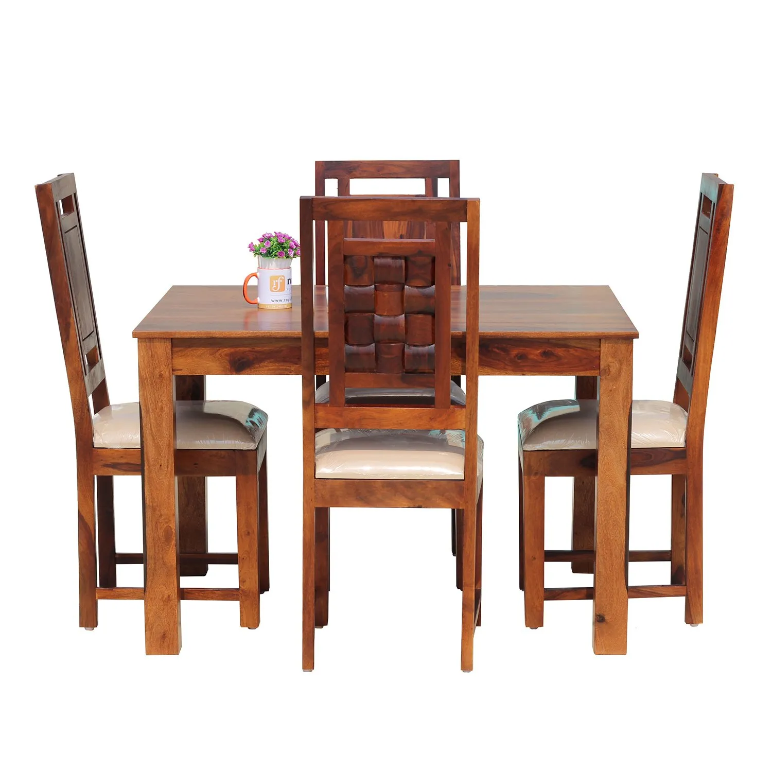 Royal Finish Nexto 4 Dining Set in Natural Premium Furniture Sheesham Wood sheesham dining table image 4