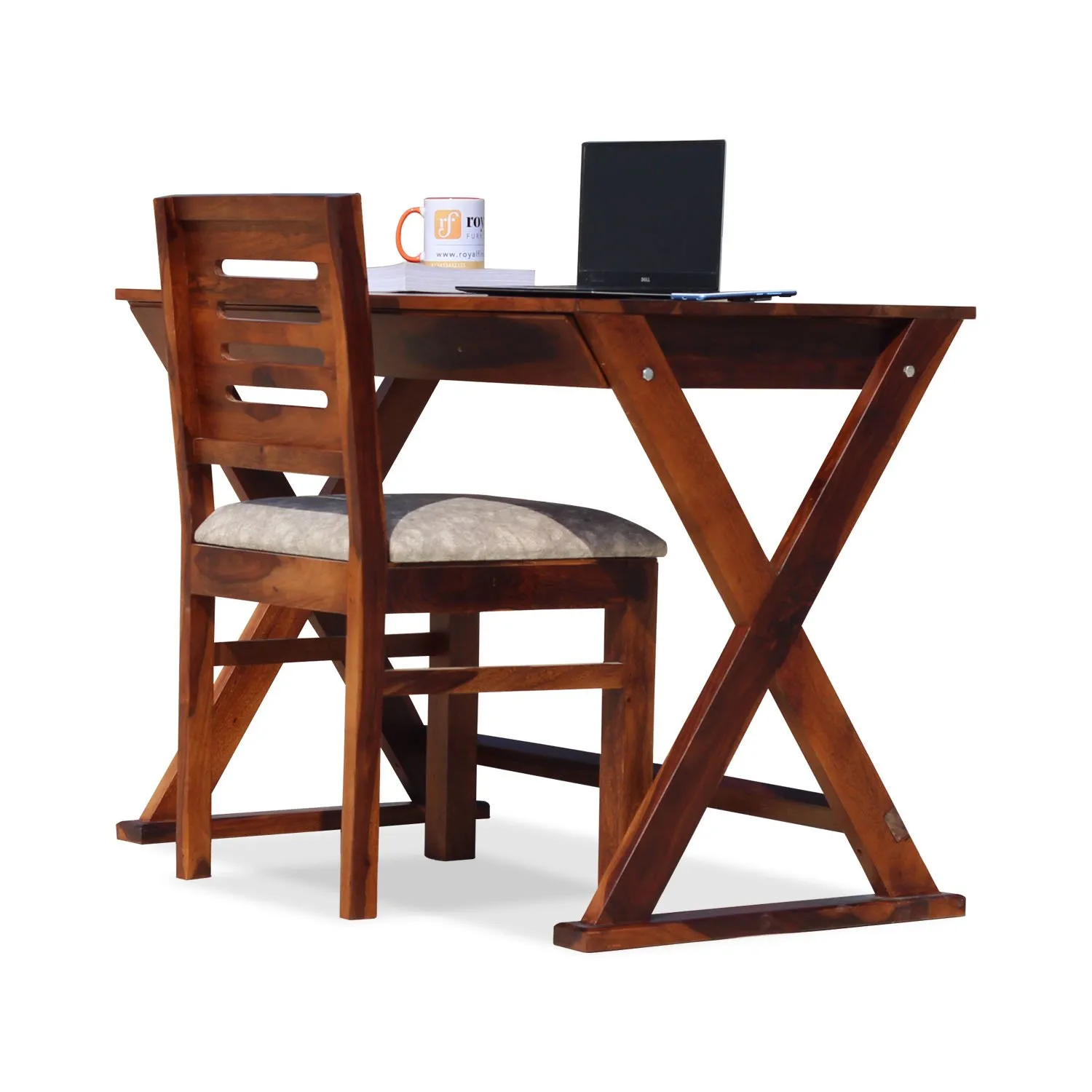 Royal Finish Crozilo Study Table with Capsuliec Chair in Funriture Sheesham Wood wooden study table image 3
