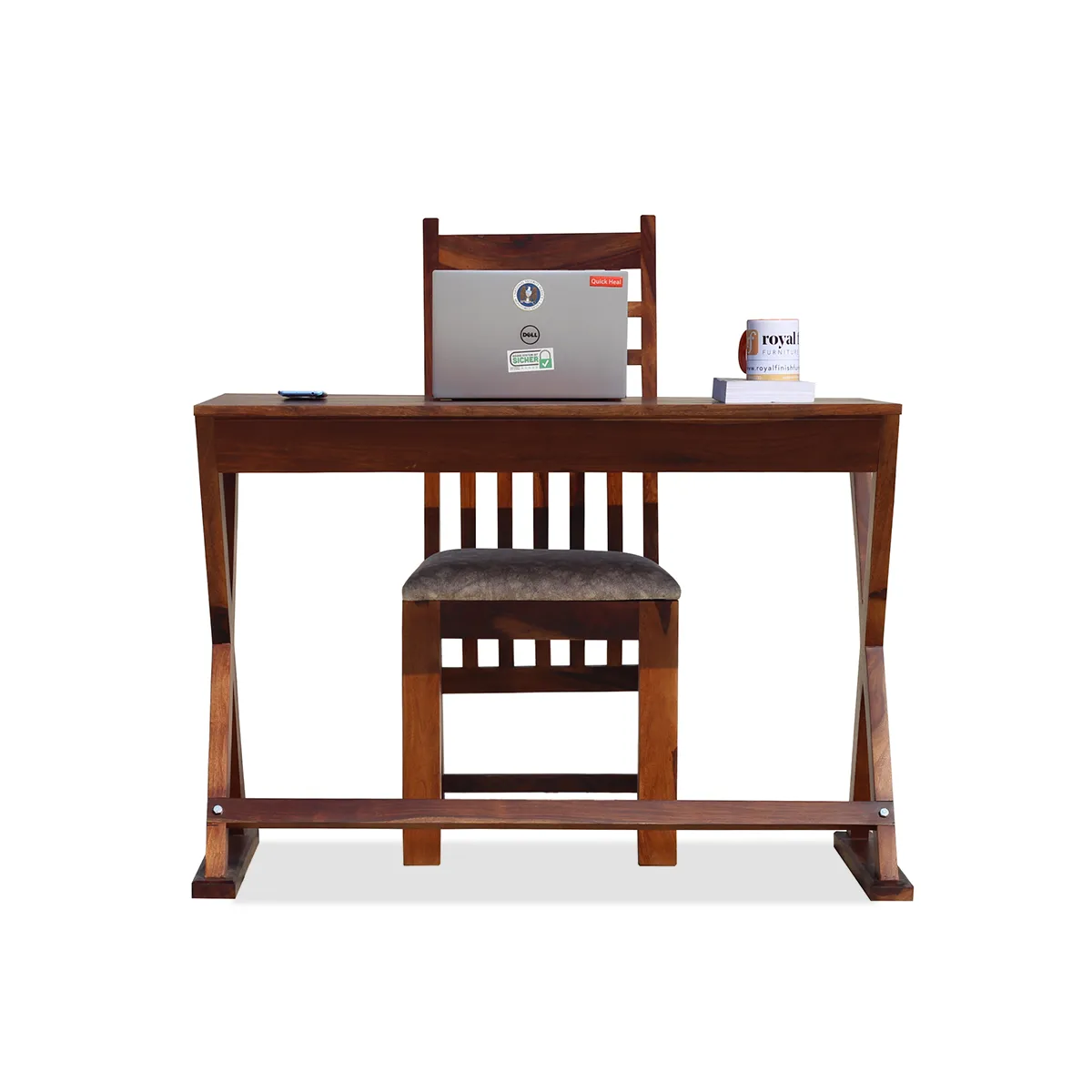 Royal Finish Denkoti Study Table with Dali Chair in Funriture Sheesham Wood wooden study table image 4