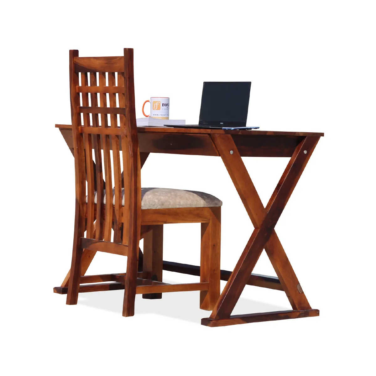 Royal Finish Denkoti Study Table with Dali Chair in Funriture Sheesham Wood wooden study table image 5