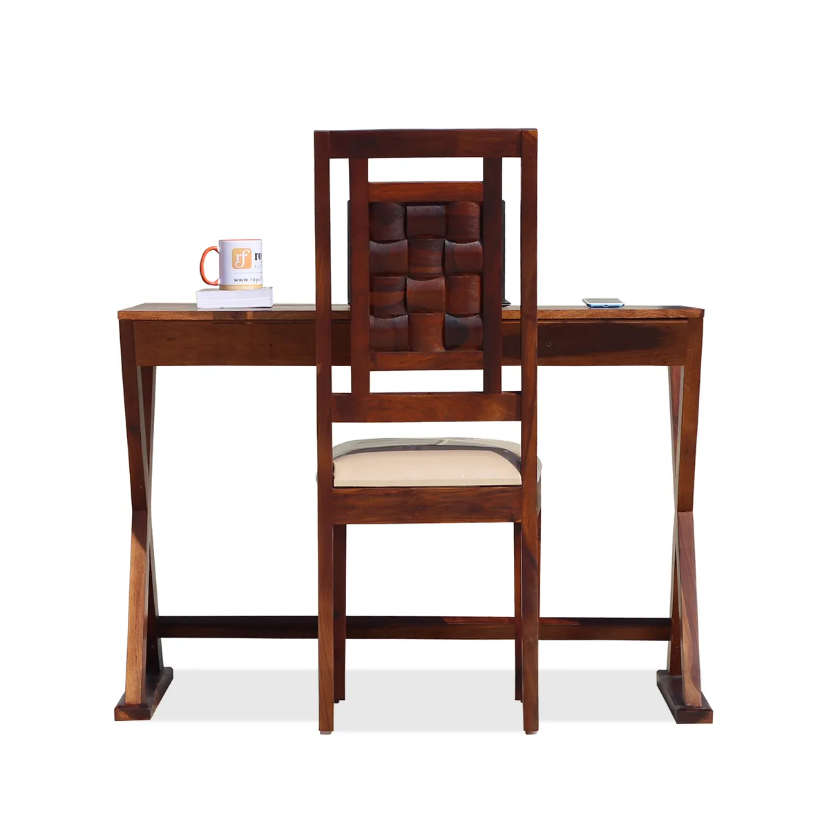 Royal Finish Sikora Study Table with Nivora Chair in Funriture Sheesham Wood wooden study table image 5
