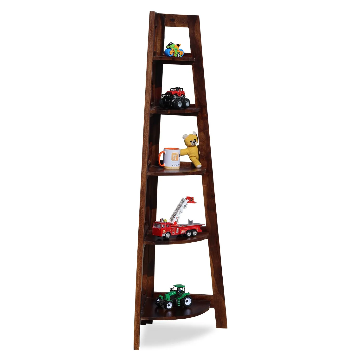 Royal Finish 5 Shelves Assorted Bookshelf in Natural Honey In Sheesham Wood solid wood bookshelf image 10