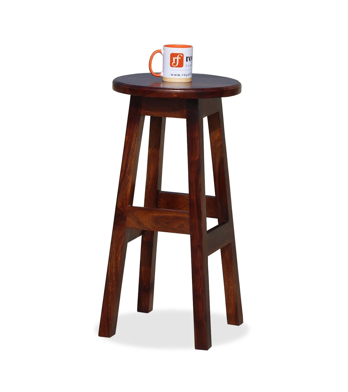 Royal Finish Solid Wood Bar Stool in Honey Oak Finish in Natural Wood wooden bar cabinet image 5