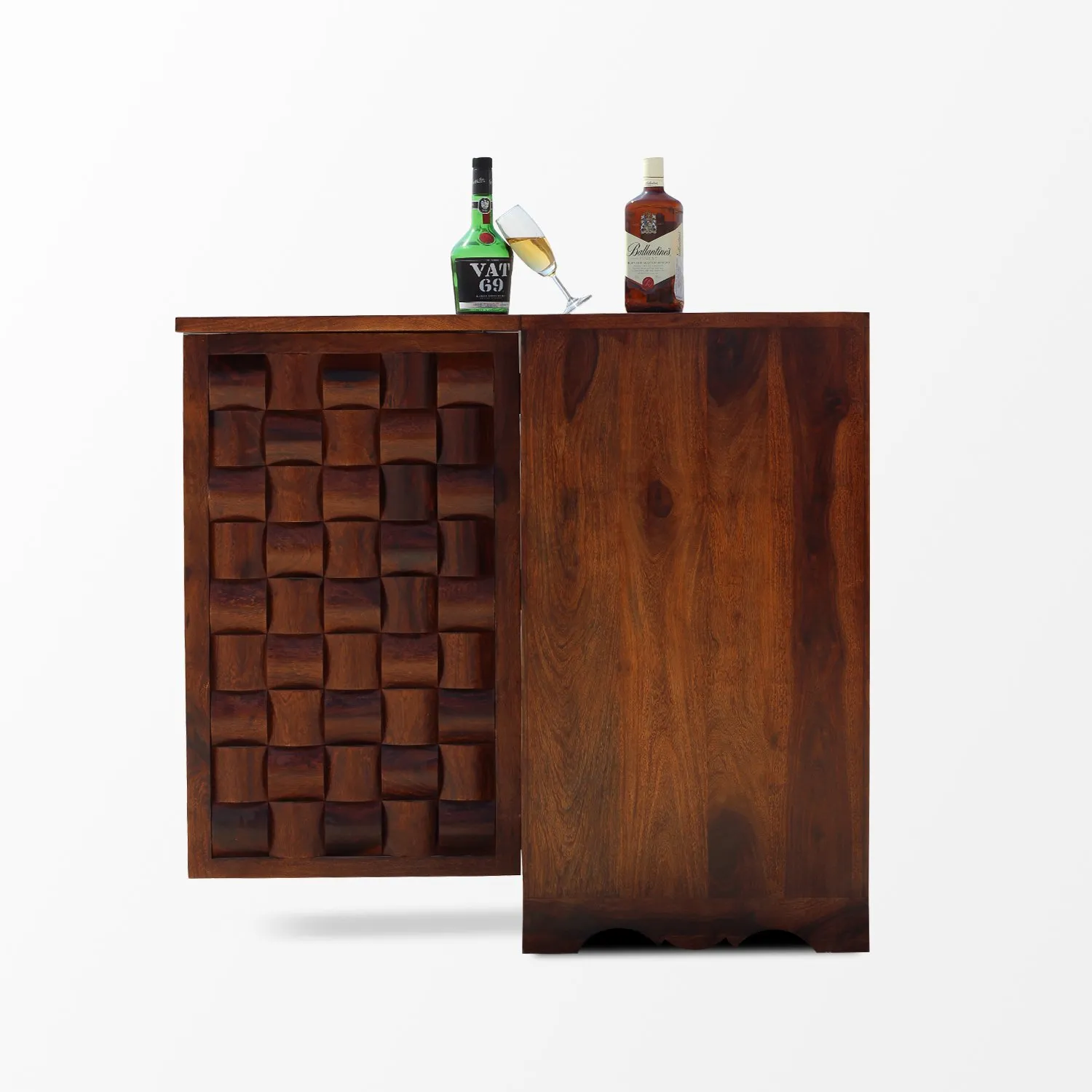 Royal Finish Nivora Bar Cabinate In Premium Quality Sheesham Wood wooden bar cabinet image 9