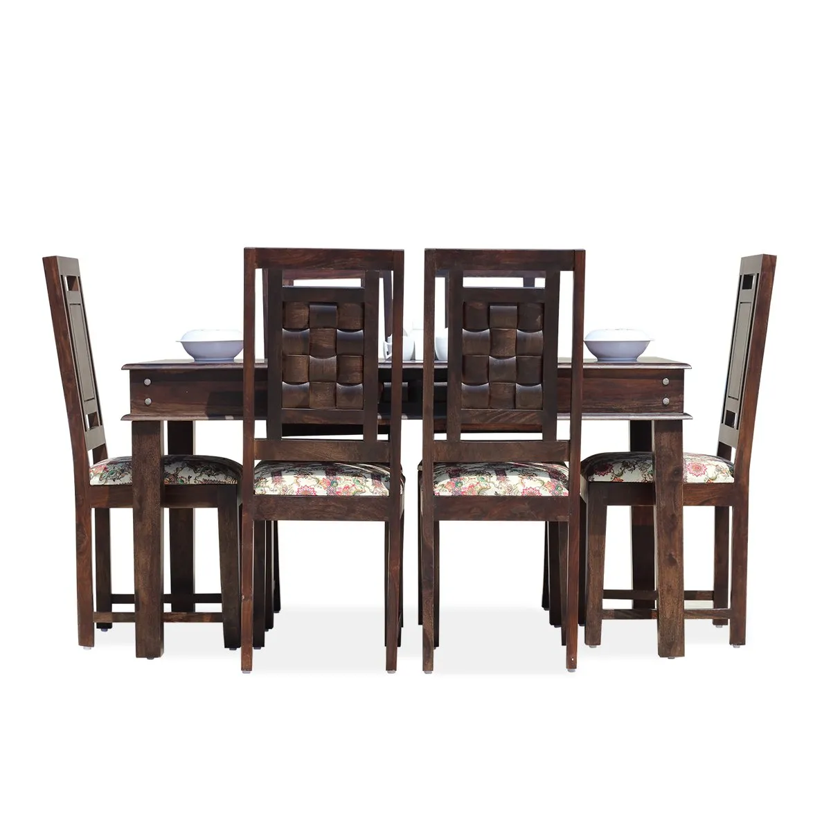 Royal Finish Nivora Moderna Dining in Sheesham with wallnut color Matte polished sheesham dining table image 8
