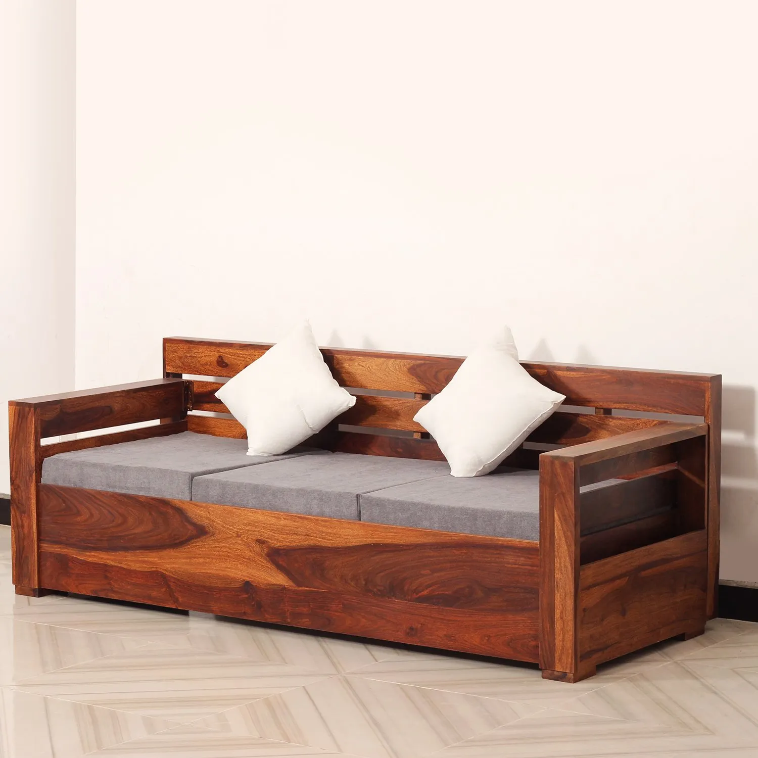 Royal Finish MirageMingle 3 Seater Sofa With Cushions wooden sofa set image 11