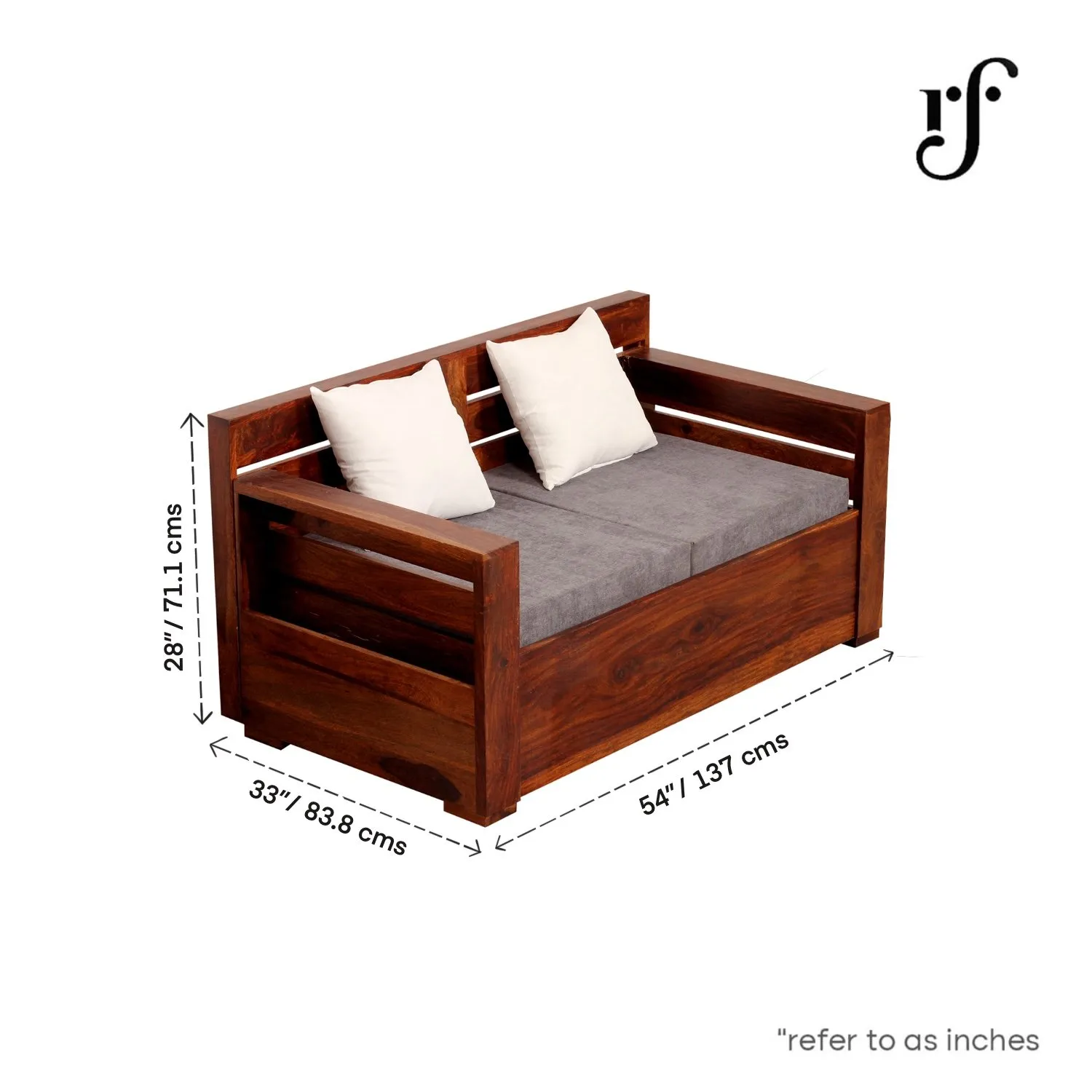Royal Finish MirageMingle 2 Seater Sofa With Cushions wooden sofa set image 5