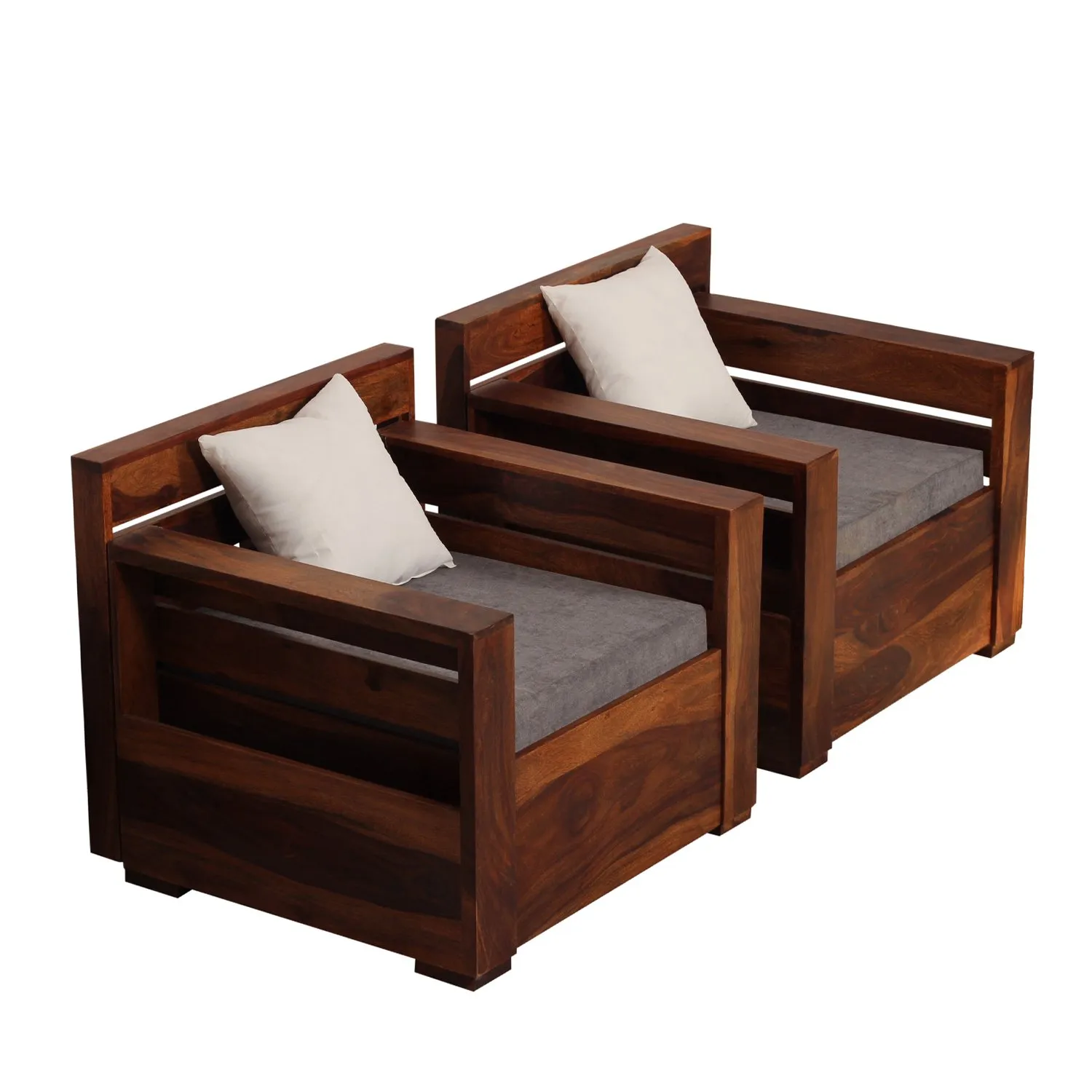 Royal Finish MirageMingle 1 Seater Double Sofa With Cushions wooden sofa set image 9