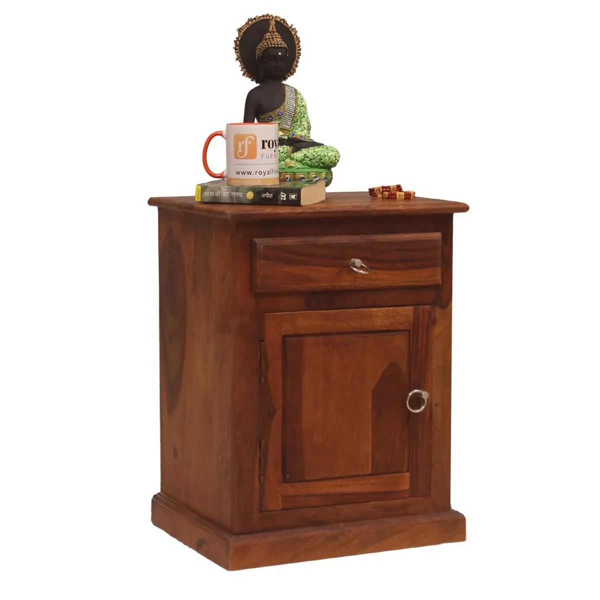 Royal Finish Stellar Bedside Table In Furniture Sheesham Wood In Natural sheesham wood bed image 7