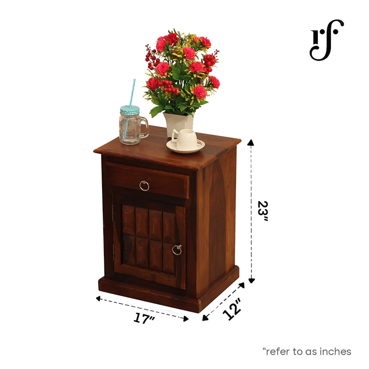 Royal Finish Celiko Double Bedside Table In Furniture Sheesham In Natural Colour sheesham wood bed image 3